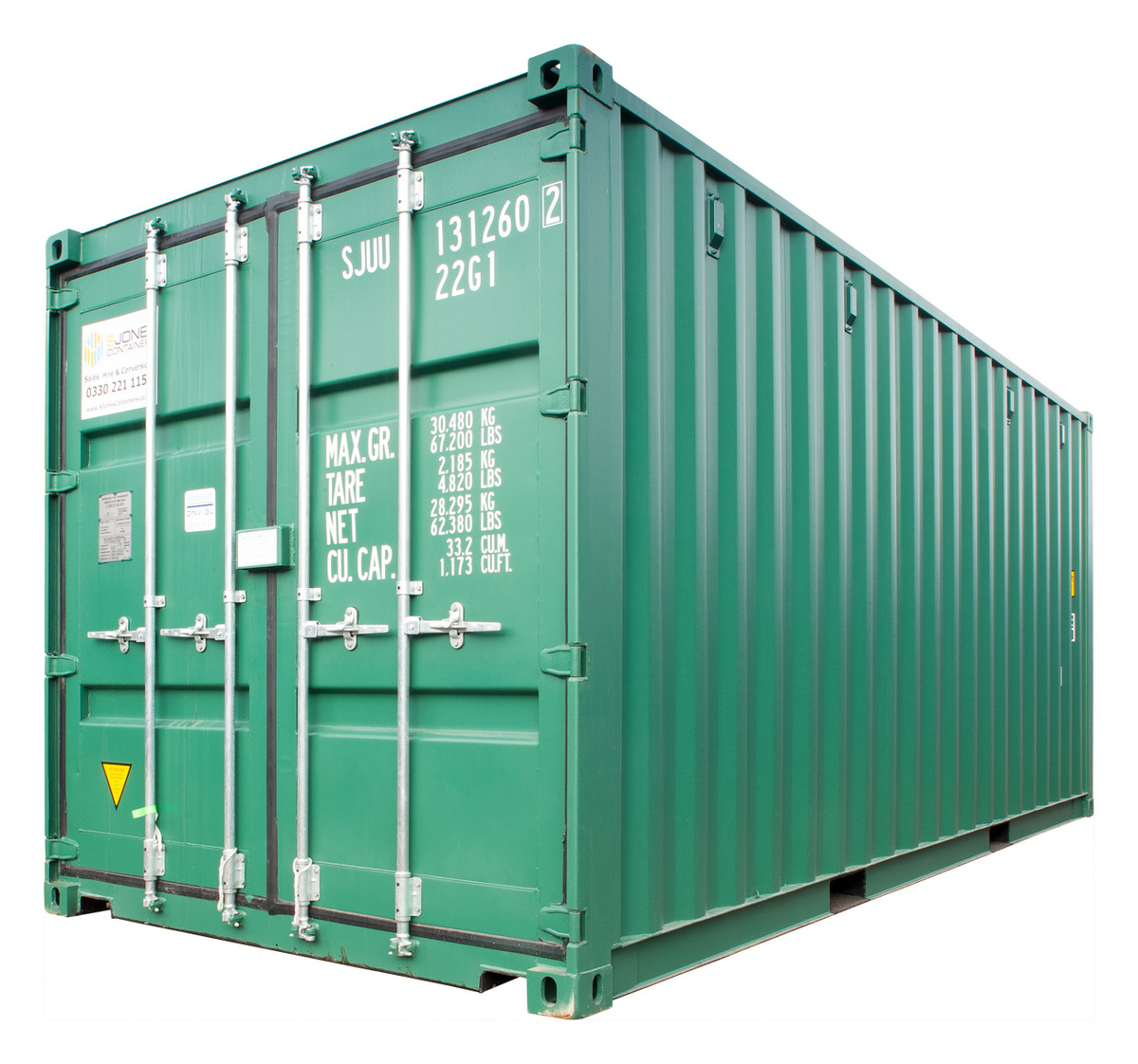 Single Trip NEW 20ft ISO Shipping Container Green RAL6028